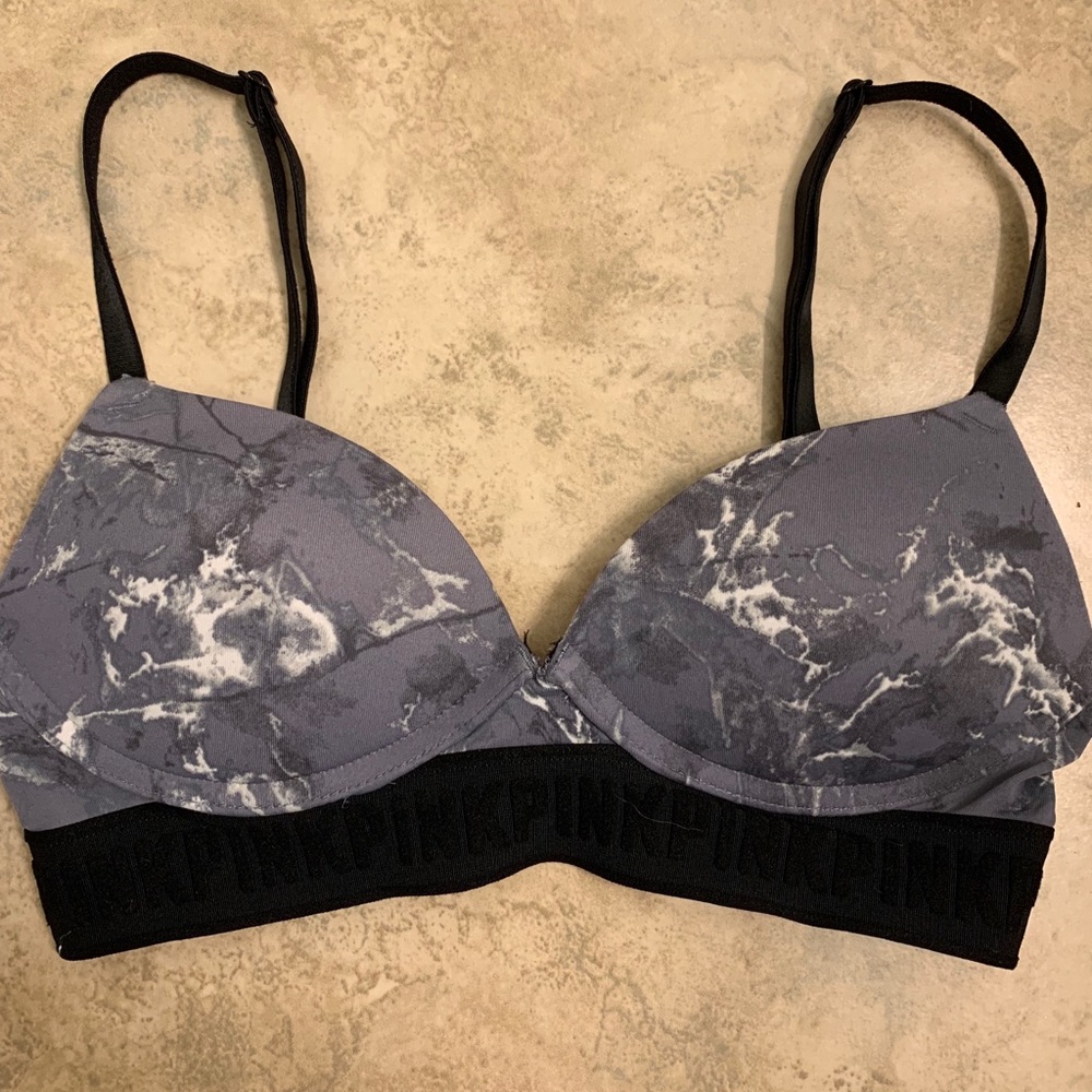 VS Pink Grey Marble Bra